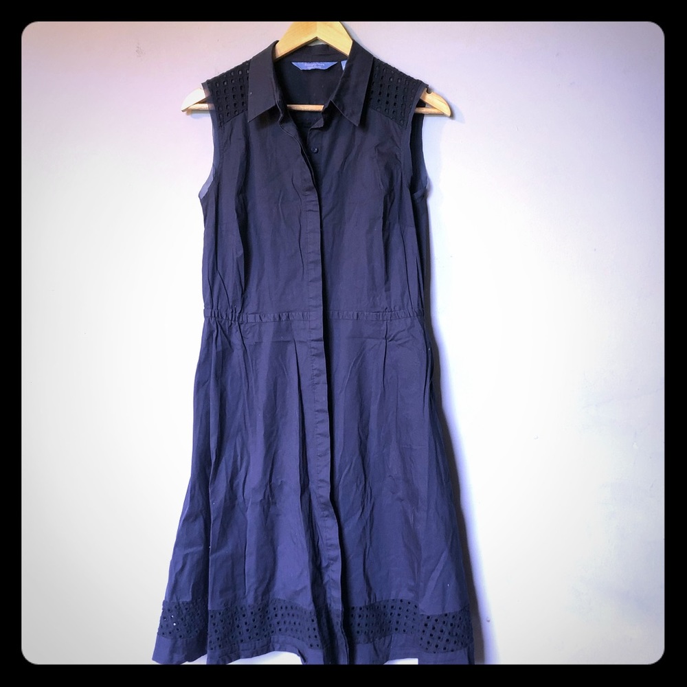 Vera Wang Navy Blue Midi Dress